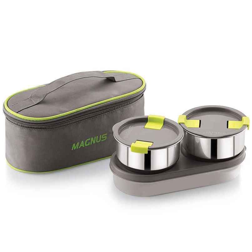 Magnus Olive 3 Lunch Box Set Leak-Proof Steel Containers for School with Insulated Bag (950 ml) Magnus Olive 3 Lunch Box Set Leak-Proof Steel Containers for School with Insulated Bag (950 ml)