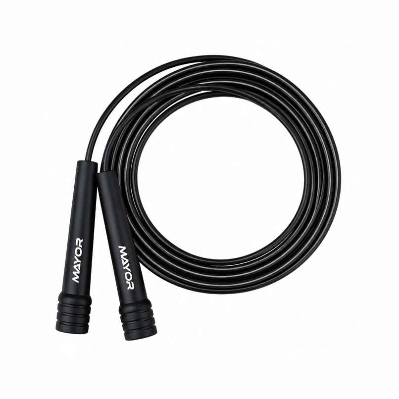 Mayor Fitness Adjustable Skipping Rope Tangle Free Jumping Rope | Freestyle Skipping Rope | Black