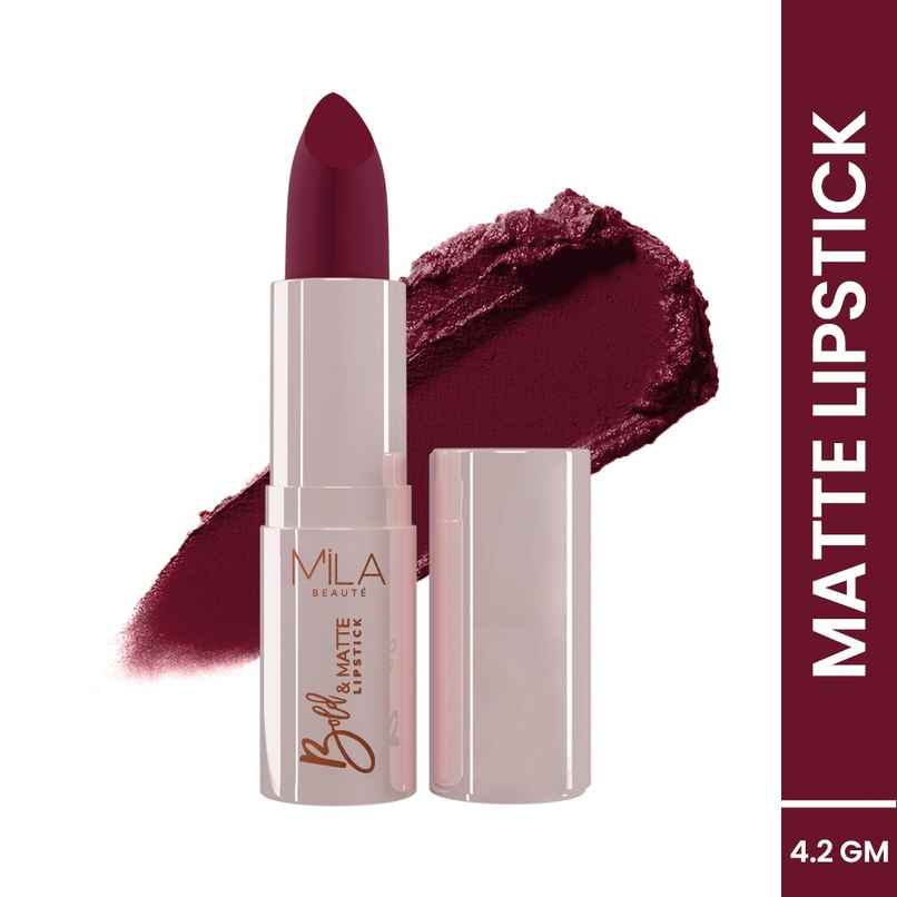 Mila Beaute Bold & Matte Lipstick Highly Pigmented & Soft Matte Finish | 10 Cherry Bomb