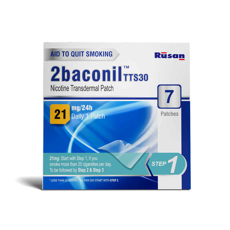 2baconil TTS30 Nicotine Transdermal Patch 21mg/24h Step 1 2baconil TTS30 Nicotine Transdermal Patch 21mg/24h Step 1