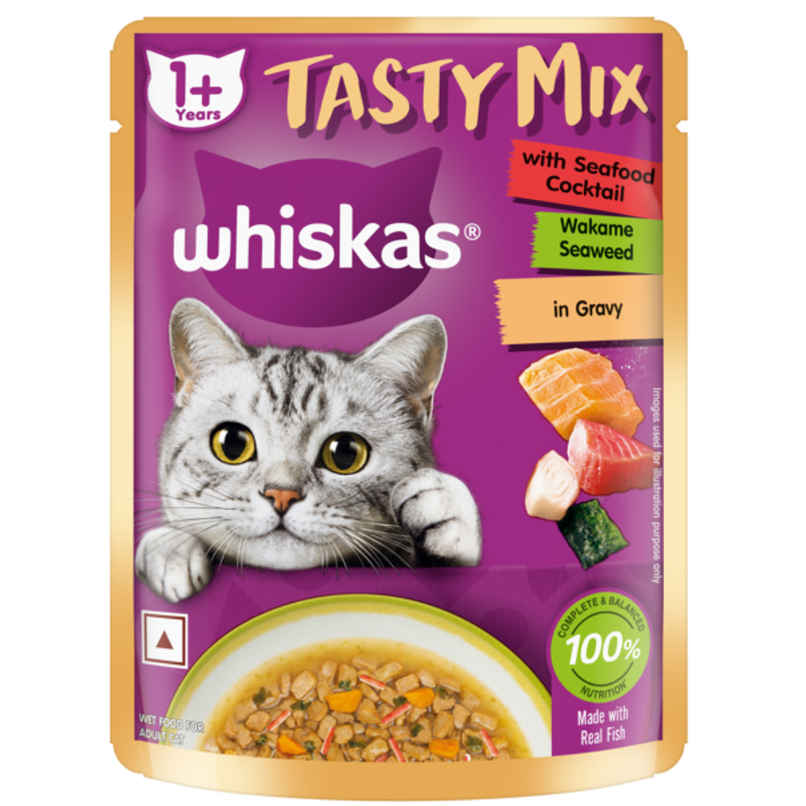 Whiskas Adult (1+ Year) Tasty Mix Wet Cat Food Made With Real Fish Whiskas Adult (1+ Year) Tasty Mix Wet Cat Food Made With Real Fish