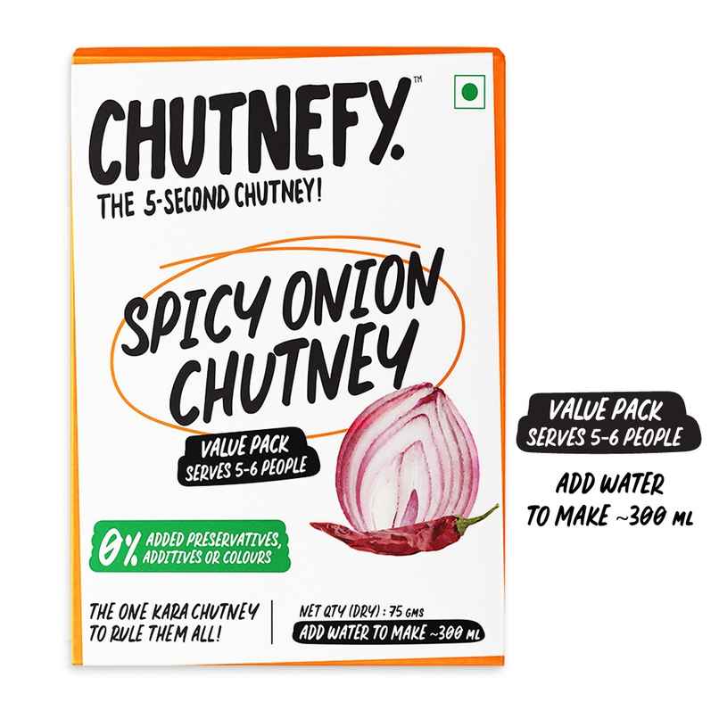Chutnefy Spicy Onion Chutney - Value Pack | Serves 5-6 People - 0% Additives-Colours-Preservatives Chutnefy Spicy Onion Chutney - Value Pack | Serves 5-6 People - 0% Additives-Colours-Preservatives