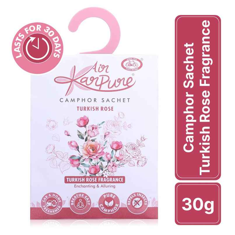 Turkish Rose Camphor Sachet by Air Karpure | Car, Bathroom & Room Freshener | From House of Cycle