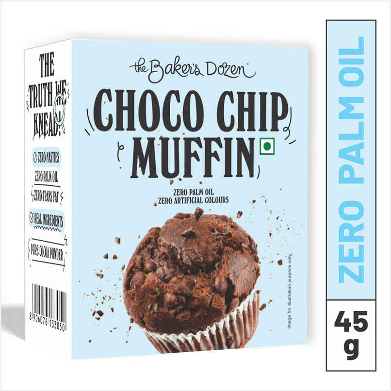 The Baker's Dozen Chocochip Muffin | Veg/Eggless Cake | Cup Cake | Tiffin Cake | Chocolate Muffin
