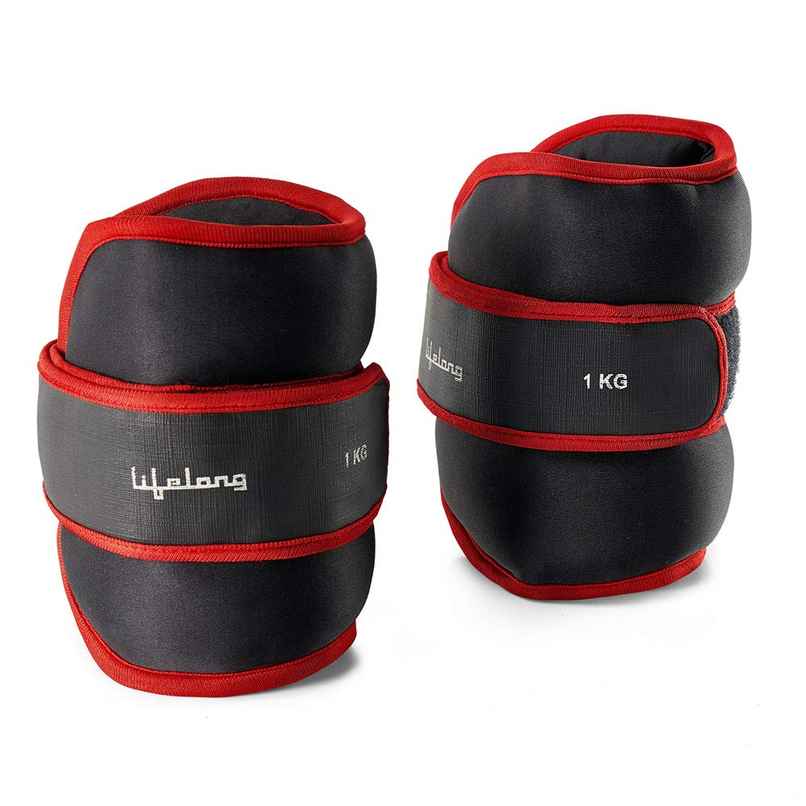 Lifelong Adjustable Ankle Weights for Workout | Black | 2 x 1 kg