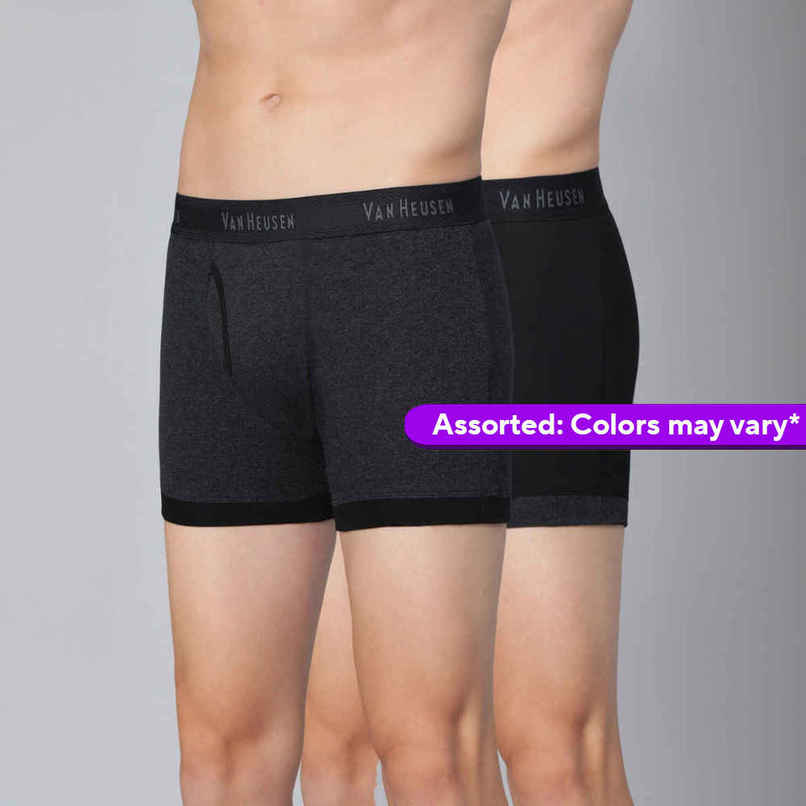 Van Heusen Men Solid Anti Bacterial & Colour Fresh Trunks | Assorted - M