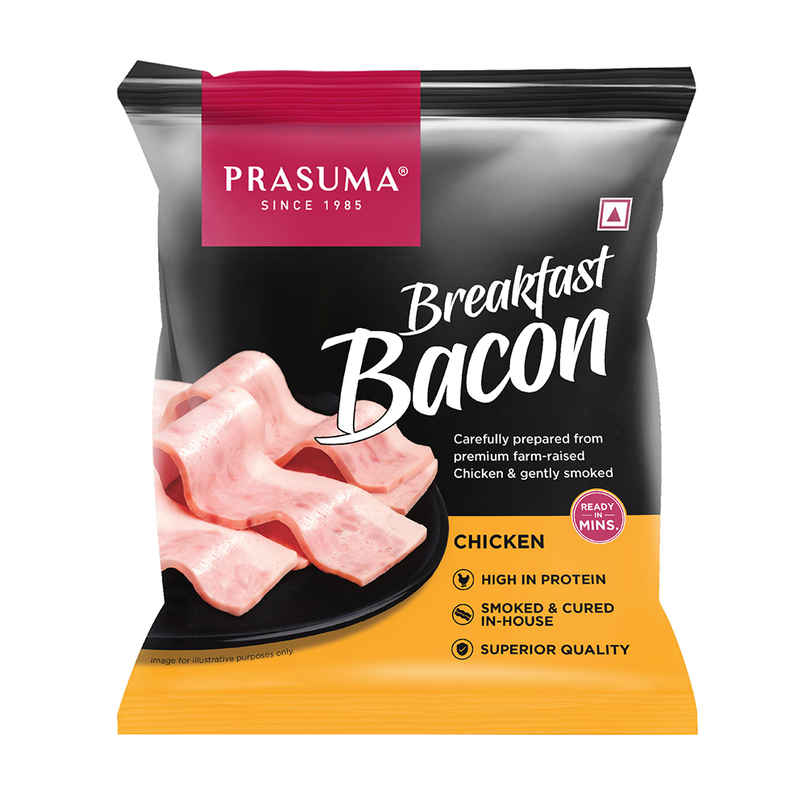 Prasuma Chicken Breakfast Bacon | Fresh Chicken | Naturally Cured & Smoked | No Trans Fat