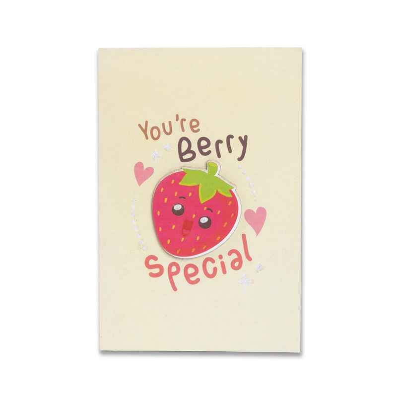 Itsy Bitsy 3d Greeting Card & Envelope Berry Special 4 x 6 Inch Approx 2 Pc Lb