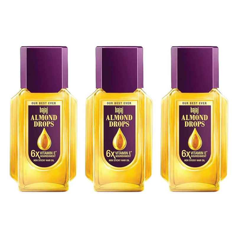Bajaj Almond Drops Hair Oil with 2x Hairfall Reduction and 6x Vitamin E & Almond Oil Combo Bajaj Almond Drops Hair Oil with 2x Hairfall Reduction and 6x Vitamin E & Almond Oil Combo