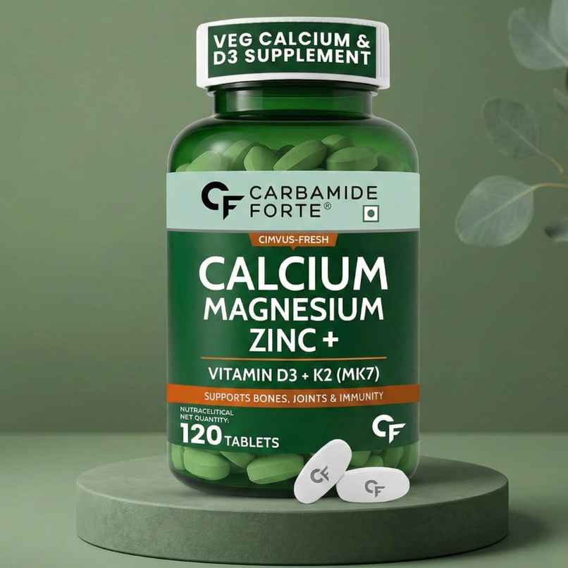 Carbamide Forte Veg Calcium And Vitamin D3 Tablets | Calcium Tablets for Women & Men Magnesium Zinc Carbamide Forte Veg Calcium And Vitamin D3 Tablets | Calcium Tablets for Women & Men Magnesium Zinc
