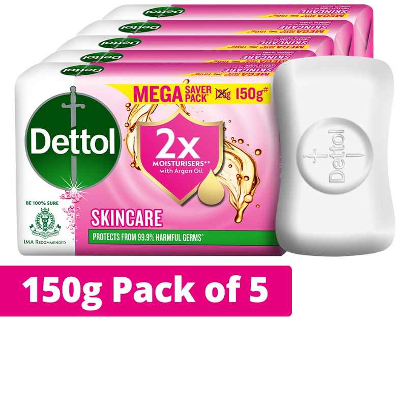 Dettol Skincare Moisturizing Beauty Bathing Soap Bar with Argan Oil For Softer Skin