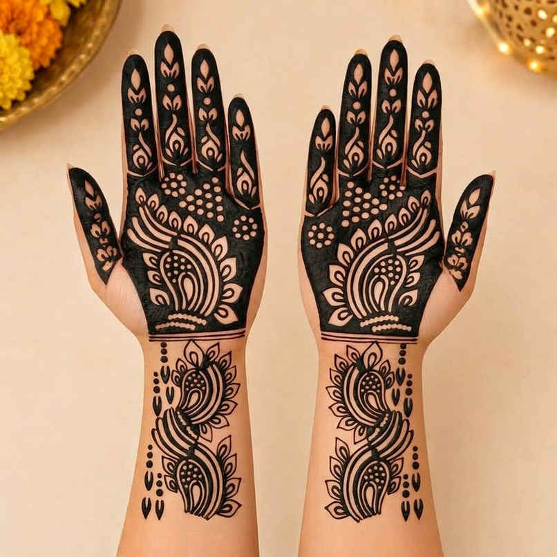 Traditional Festive Floral Mehendi Stencil | ServDharm
