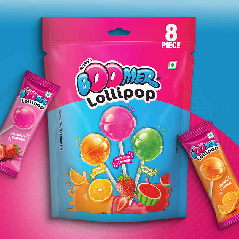 Boomer Lollipop (Classic) in a Pack of 8 Assorted Flavours Boomer Lollipop (Classic) in a Pack of 8 Assorted Flavours