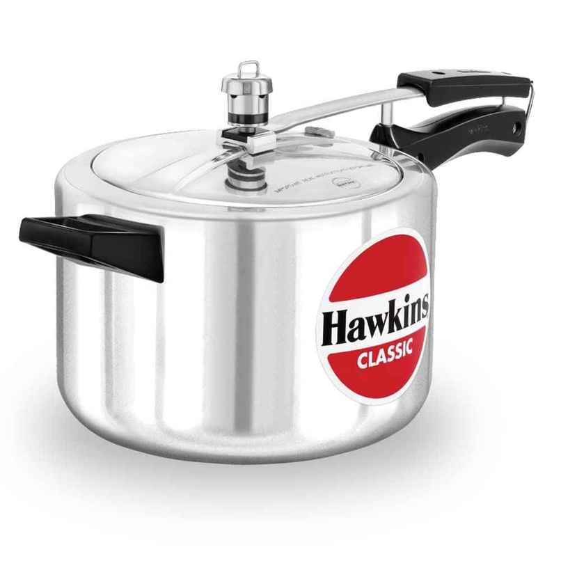Hawkins 5 Litre Classic Pressure Cooker, Best Inner Lid Cooker, Silver (Cl50)