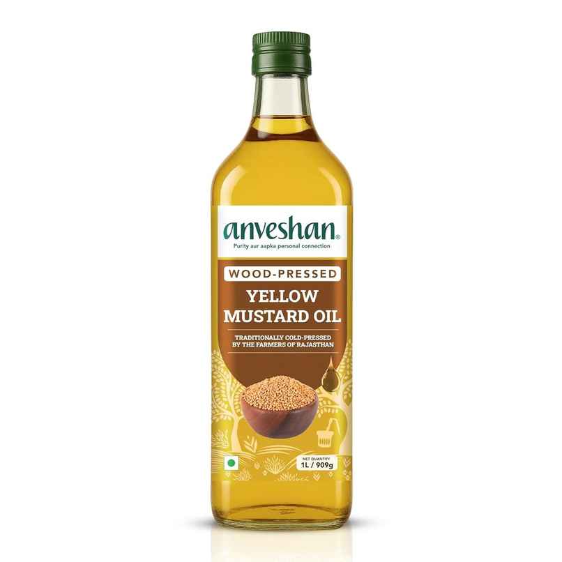 Anveshan Yellow Mustard (Sarson) Wood Cold Pressed Oil