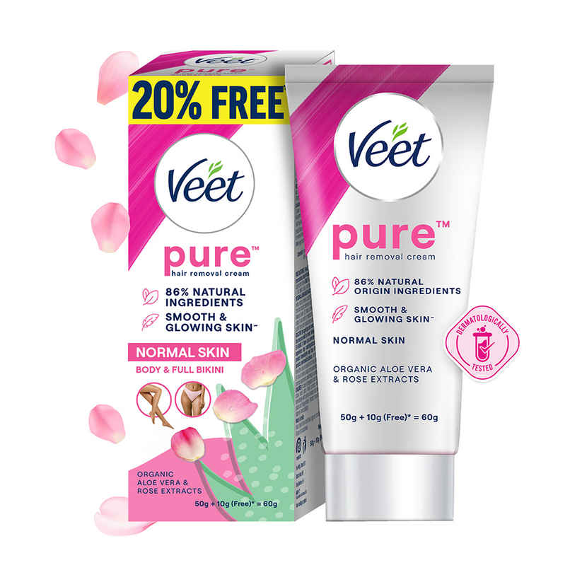 Veet Pure Hair Removal Cream for Normal Skin | Suitable for Legs, Underarms, Bikini & Arms Veet Pure Hair Removal Cream for Normal Skin | Suitable for Legs, Underarms, Bikini & Arms
