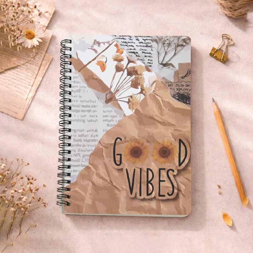 Papboo Dot Grid Spiral Wiro Notebook 120 Pages, 21 x 15 cm, 90 Gsm - Good Vibes