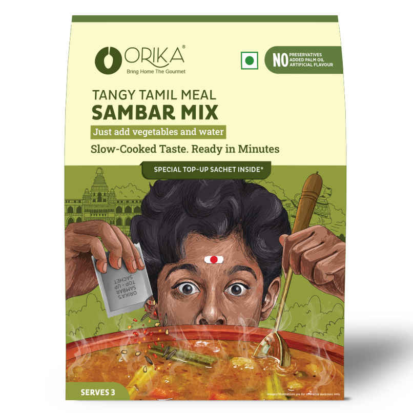 Orika Tangy Tamil Meal Sambar Mix | With Special Taste Maker Sachet Orika Tangy Tamil Meal Sambar Mix | With Special Taste Maker Sachet