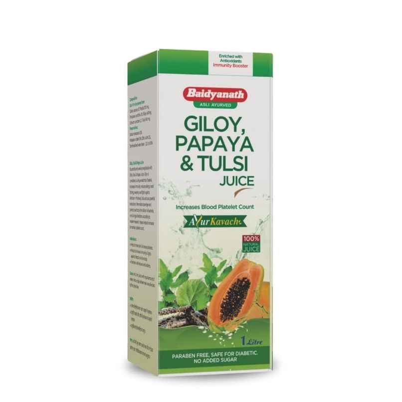Baidyanath Asli Ayurveda Giloy Papaya Tuilsi Juice