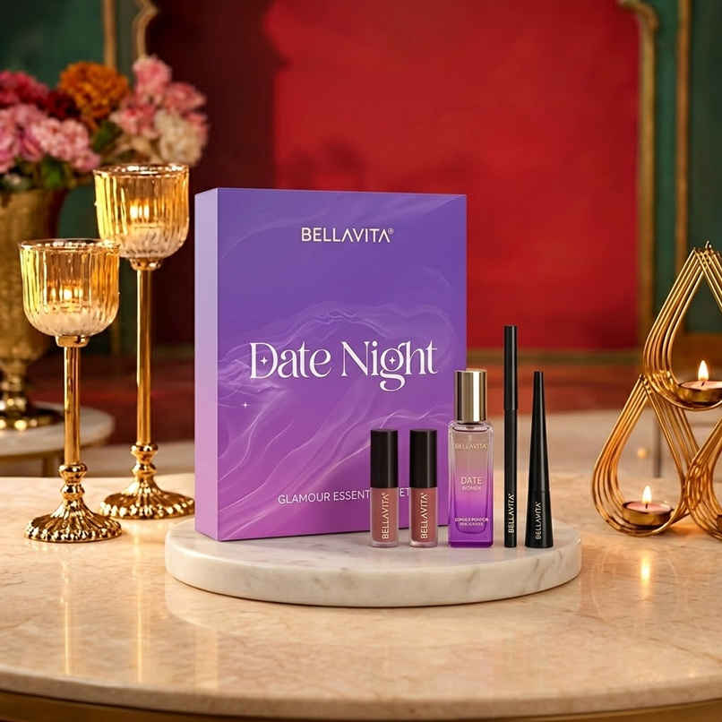 Bella Vita Date Night Gift Set for Women | 2 Mini Liquid Lipstick, Kajal, Eyeliner, Date Perfume Bella Vita Date Night Gift Set for Women | 2 Mini Liquid Lipstick, Kajal, Eyeliner, Date Perfume