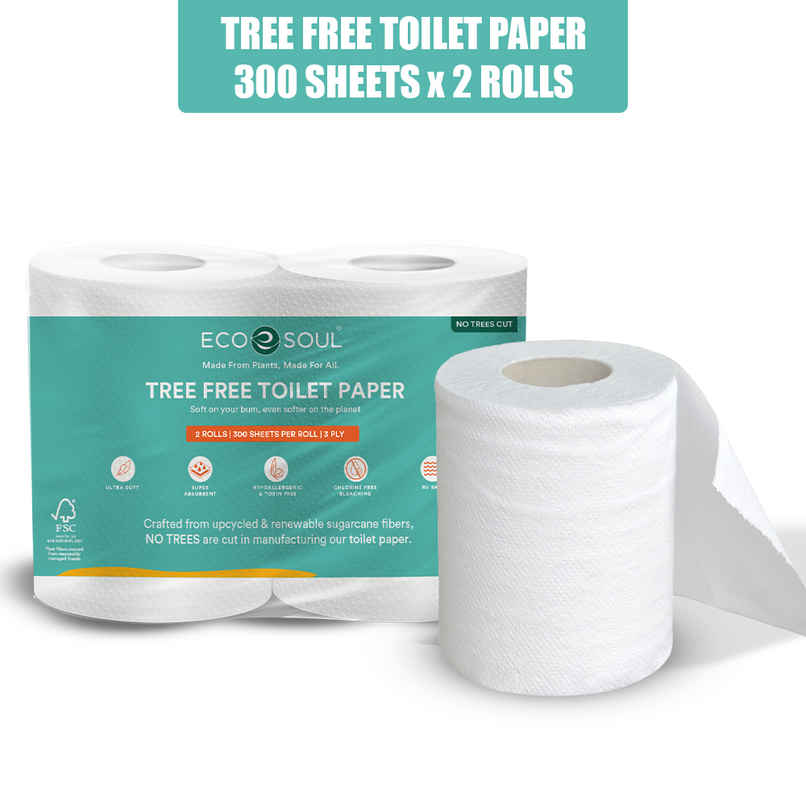 Eco Soul | Eco Friendly |Toilet Paper | 3Ply | 300 Sheets x 2 Rolls Eco Soul | Eco Friendly |Toilet Paper | 3Ply | 300 Sheets x 2 Rolls