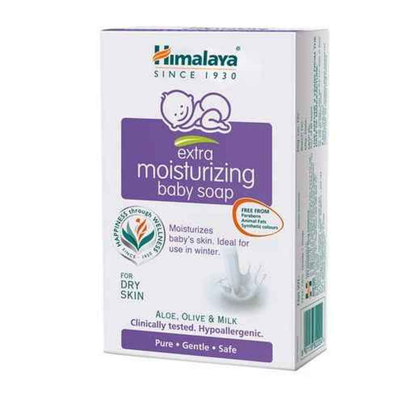 Himalaya Extra Moisturizing Baby Soap for Dry Skin|Helps Lock Moisture with Aloe-Milk Complex Himalaya Extra Moisturizing Baby Soap for Dry Skin|Helps Lock Moisture with Aloe-Milk Complex