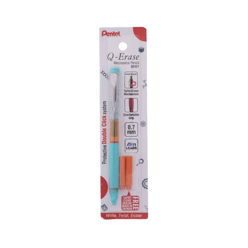 Pentel Q Erase Mechanical Pencil With Eraser Single Green Body