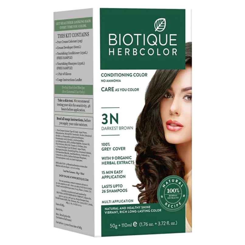 Biotique Herbcolor Darkest Brown | 3N | 30g + 45ml Biotique Herbcolor Darkest Brown | 3N | 30g + 45ml