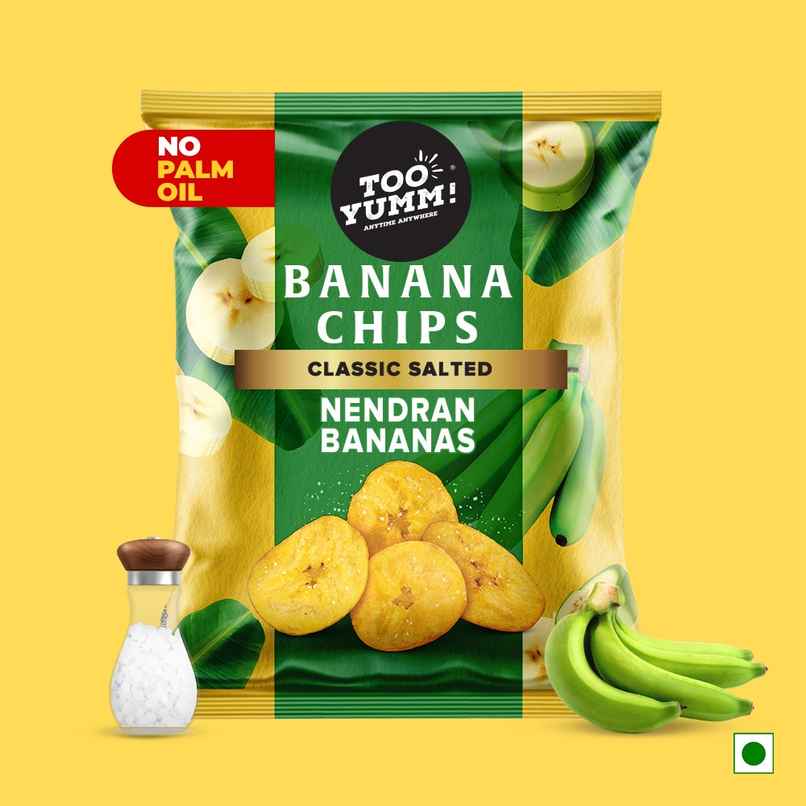 Too Yumm Classic Salted Banana Chips Made From Premium Nendran Bananas, No Palm Oil Healthy Snacks Too Yumm Classic Salted Banana Chips Made From Premium Nendran Bananas, No Palm Oil Healthy Snacks