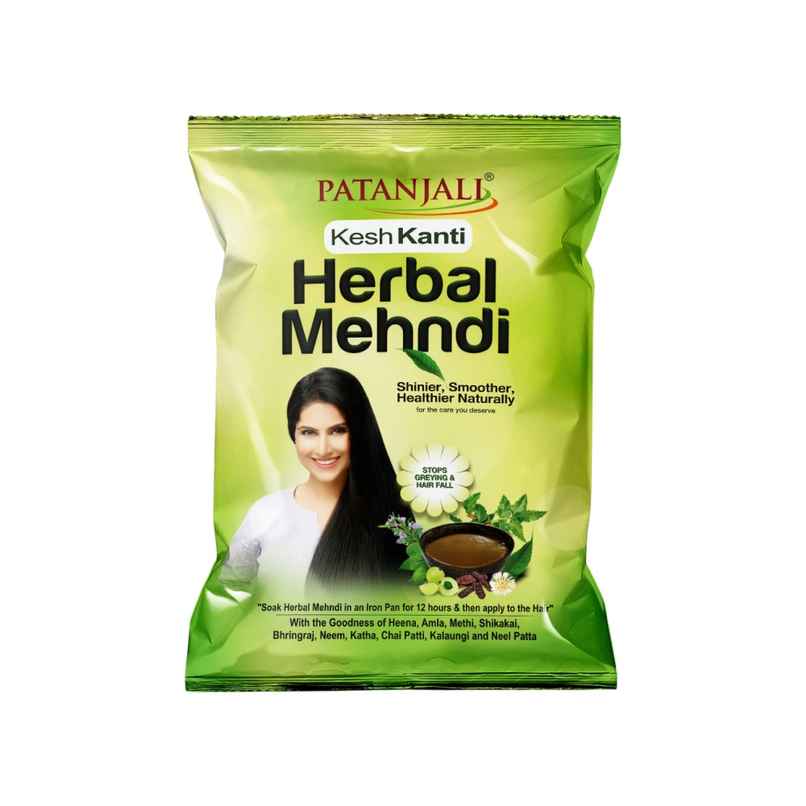 Patanjali Kesh Kanti Herbal Mehandi Fresh Henna Powder for Natural Hair Colour