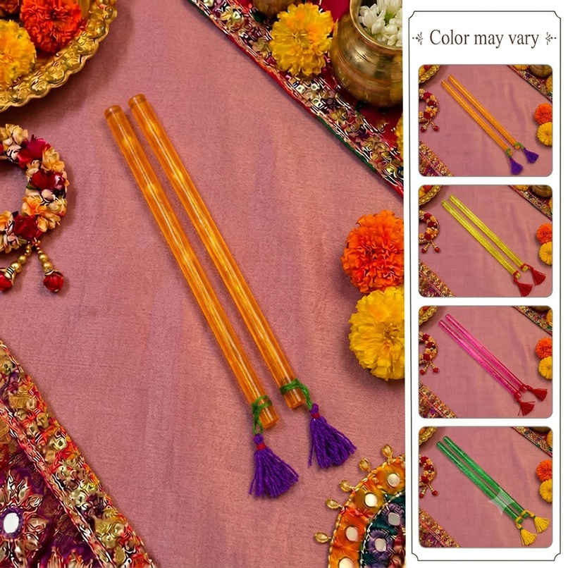 Gullak Fancy Acrylic Dandiya Sticks | Big | Assorted Colours Gullak Fancy Acrylic Dandiya Sticks | Big | Assorted Colours