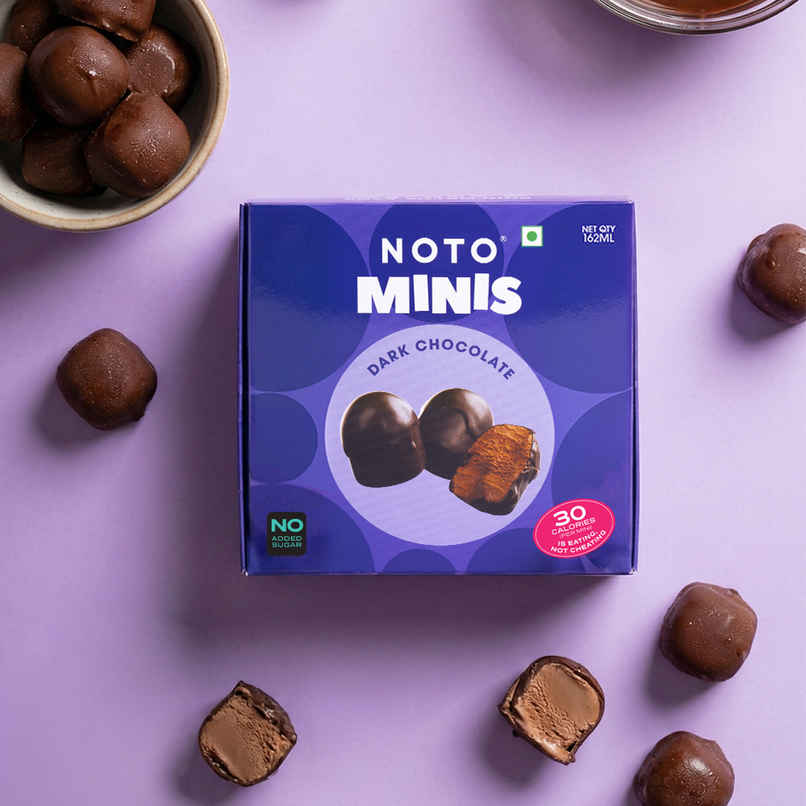 NOTO Dark Chocolate Minis Sugar Free, Guilt Free Ice Cream