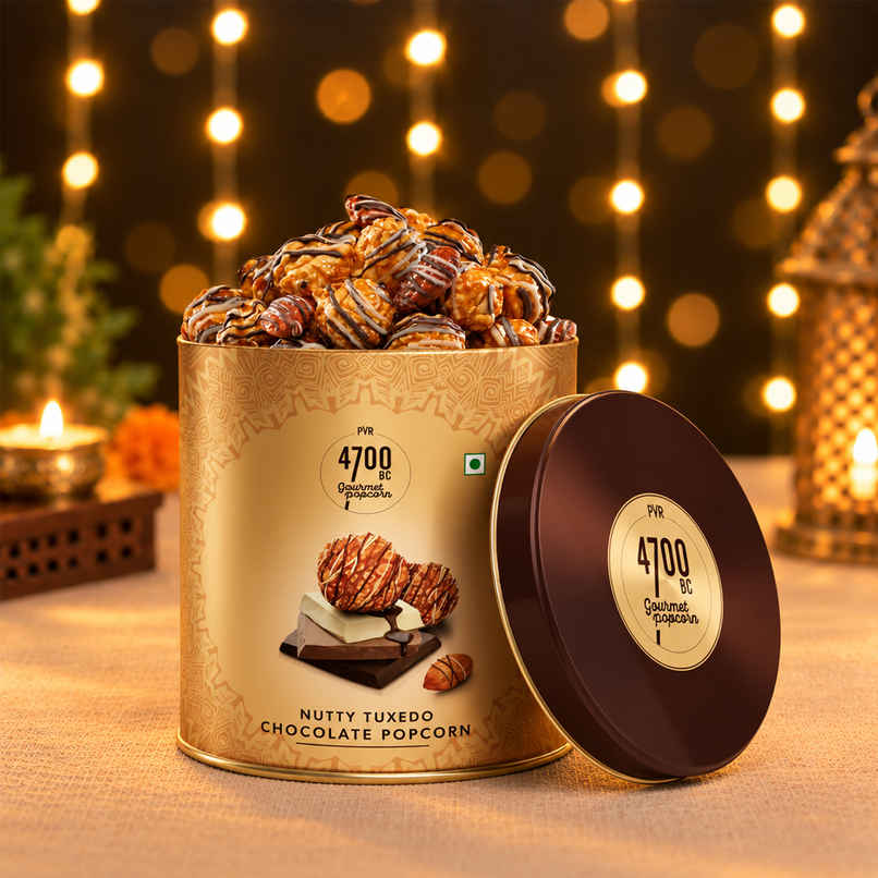 4700BC Nutty Tuxedo Chocolate Gourmet Popcorn | Tin 4700BC Nutty Tuxedo Chocolate Gourmet Popcorn | Tin