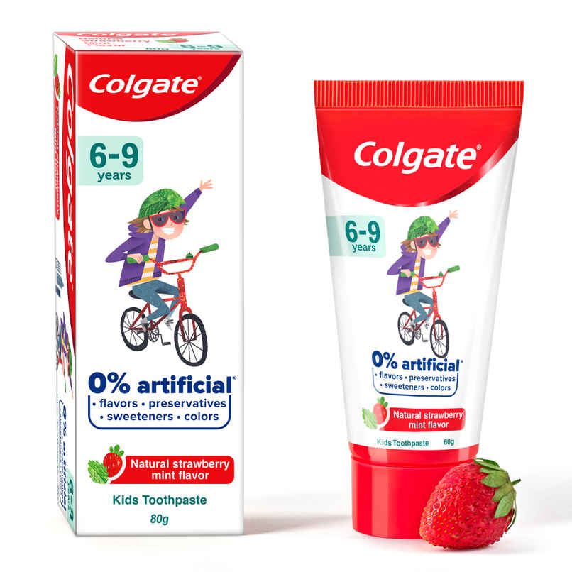 Colgate Toothpaste For Kids (6-9 Years) Natural Strawberry Mint Flavour 0% Artificial Tube