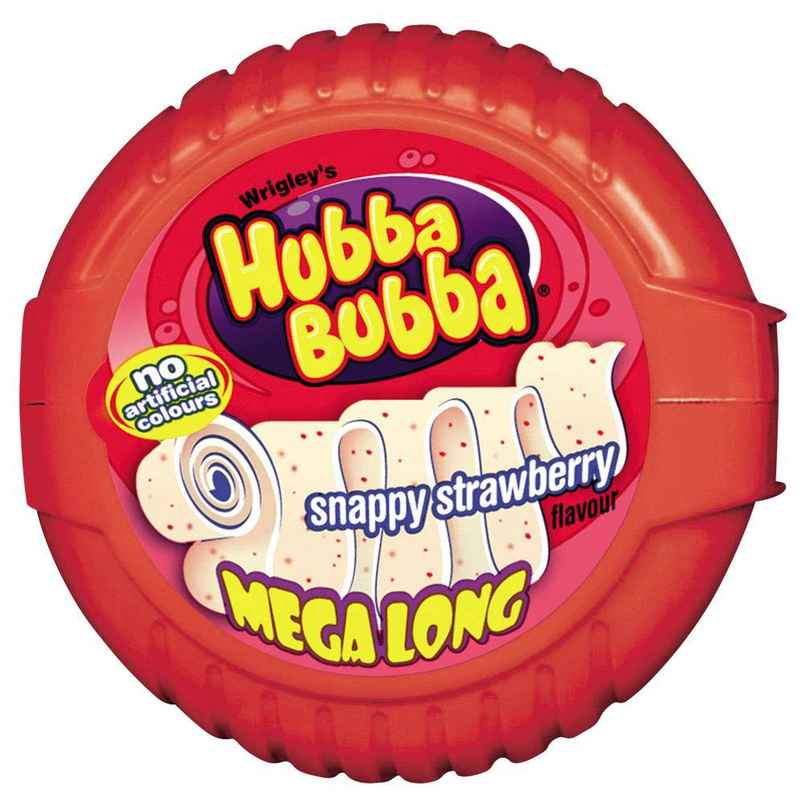 Wrigley's Haubba Bubba Snappy Strawberry Mega Long Chewing Gum