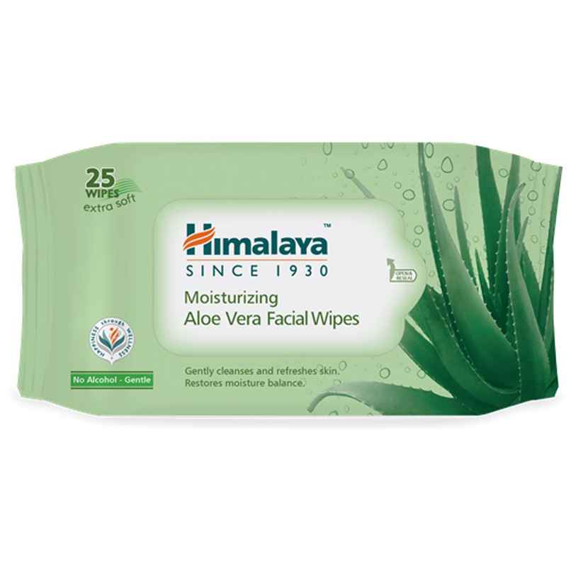 Himalaya Moisturising Aloe Vera Facial Wipes | 25 Pulls Per Pack