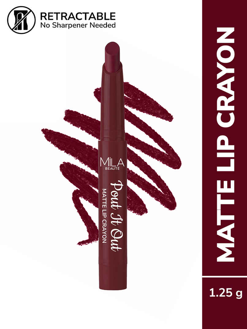 Mila Beaute Pout It Out Lip Crayon Matte Finish Highly Pigmented | 120 Blossom