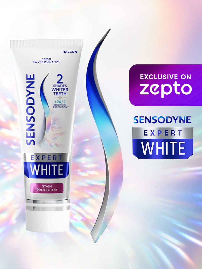 Sensodyne Expert White, 2 Shades Whiter Teeth, 7X Stain Removal, Visible Teeth Whitening