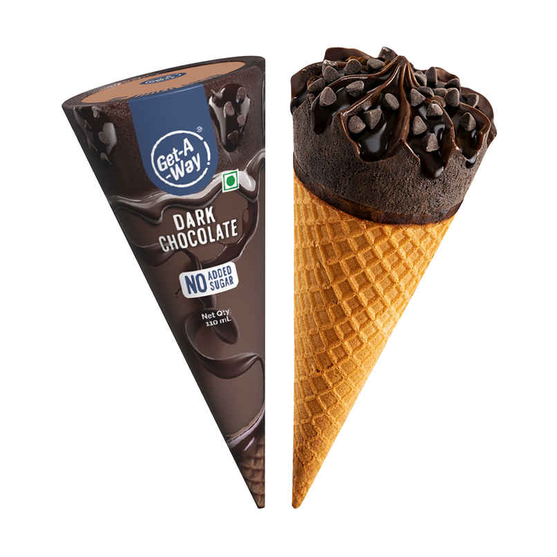 Get-A-Way Dark Chocolate Ice Cream Cone | Zero Added Sugar Get-A-Way Dark Chocolate Ice Cream Cone | Zero Added Sugar