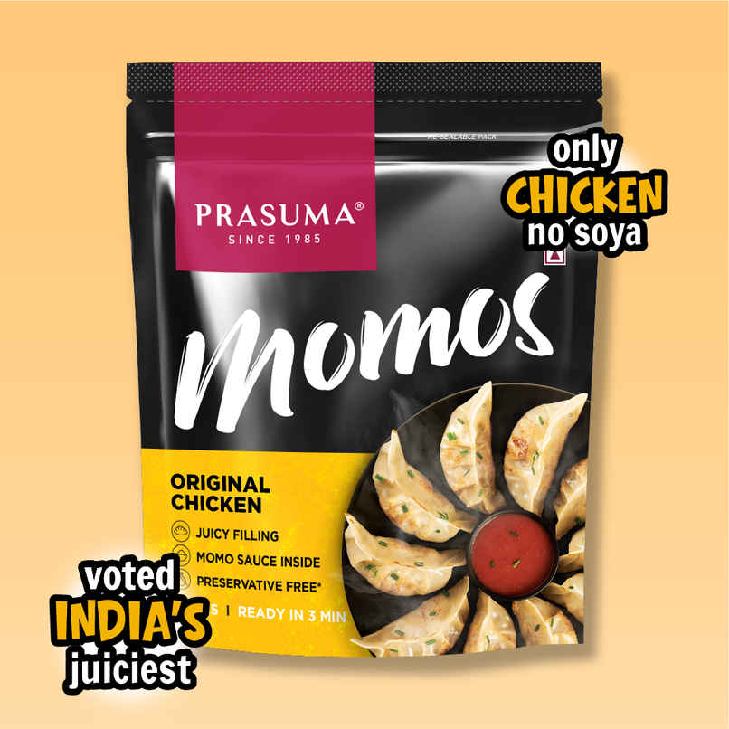 Prasuma Original Chicken Momos 24pc, No Soya, Only Chicken | No Preservatives, MSG or Palm Oil