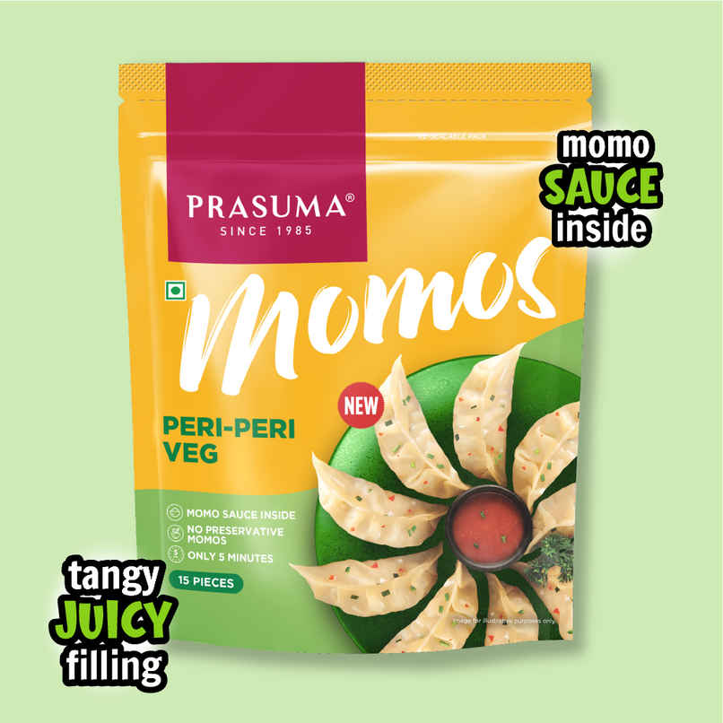 Prasuma Peri Peri Veg Momos 15pc, No Preservatives, MSG or Palm Oil Prasuma Peri Peri Veg Momos 15pc, No Preservatives, MSG or Palm Oil
