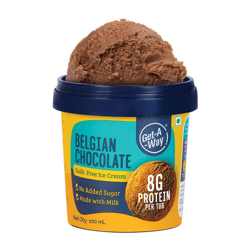 Get-A-Way Belgian Choco Chunk High Protein Ice Cream Cup | Zero Added Sugar