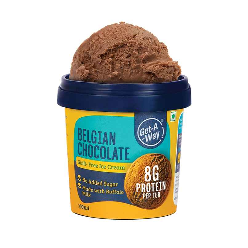Get-A-Way Belgian Chocolate High Protein Ice Cream Cup | Zero Added Sugar