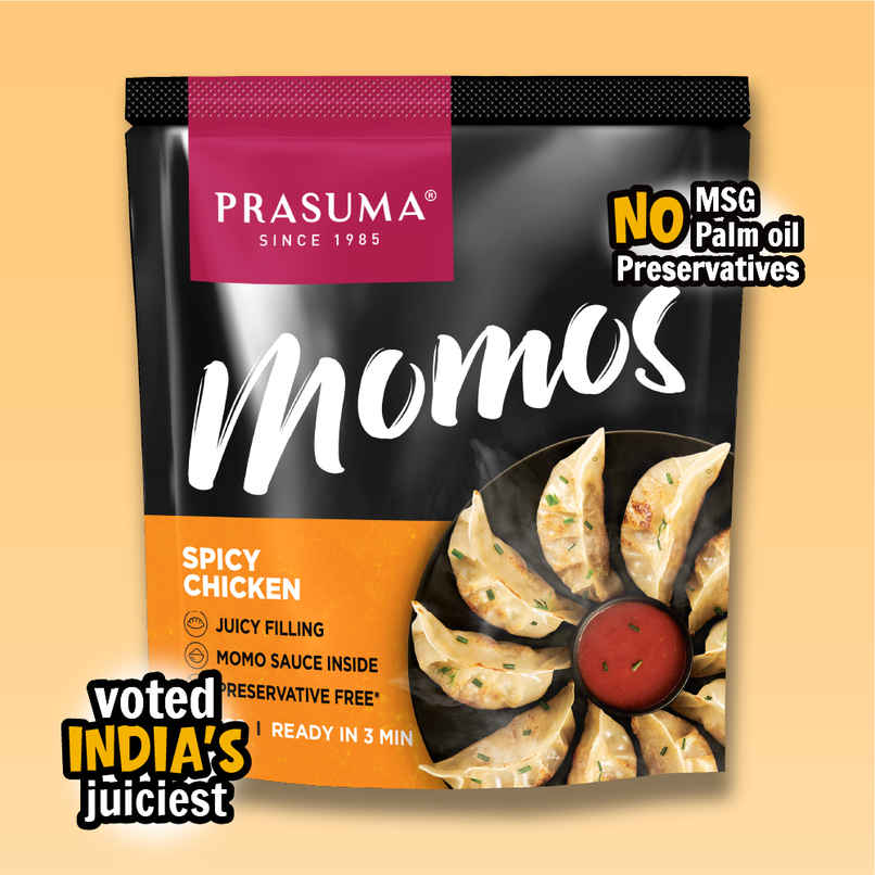 Prasuma Spicy Chicken Momos | No Soya Fillers, Only Chicken | No Preservatives Prasuma Spicy Chicken Momos | No Soya Fillers, Only Chicken | No Preservatives