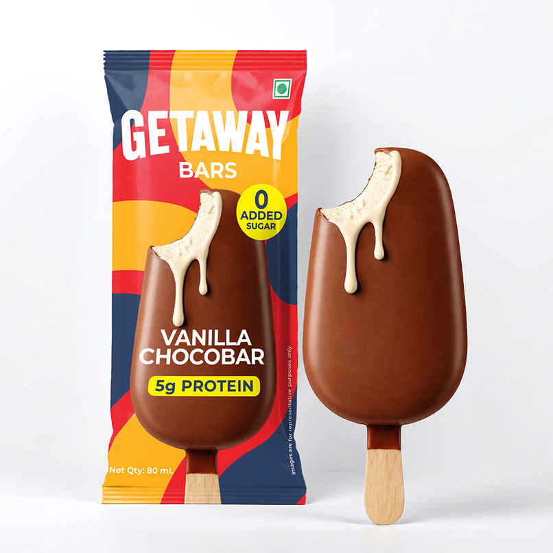 Get-A-Way Vanilla Chocobar Bar Ice Cream Stick | Zero Added Sugar | 5 g Protein