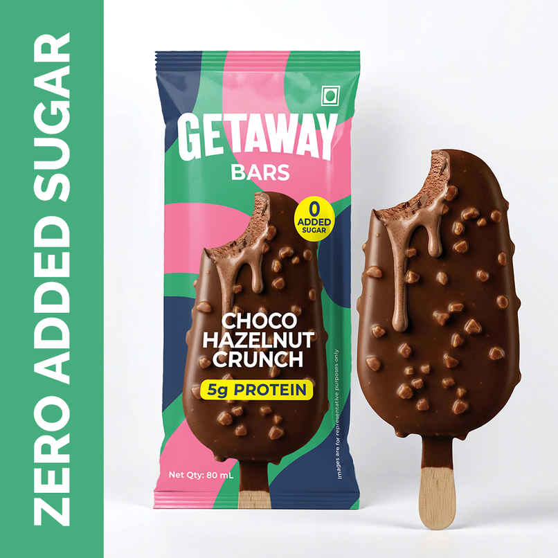 Get-A-Way Choco Hazelnut Crunch Ice Cream Stick | Zero Added Sugar | 5g Protein