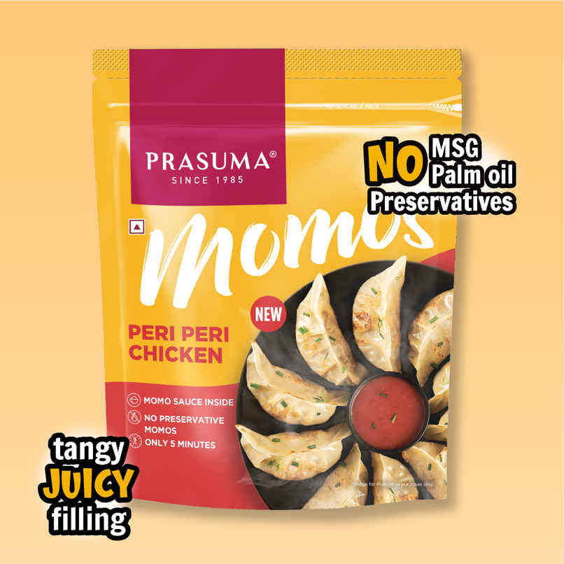 Prasuma Peri Peri Chicken Momos 12pc, No Palm Oil, Preservatives or MSG