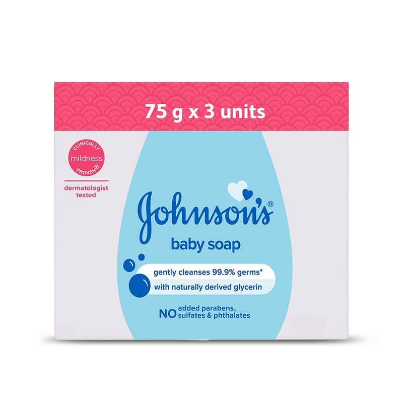 Johnson Baby Soap | Gently Cleanses 99.9% Germs | Pack Of 3