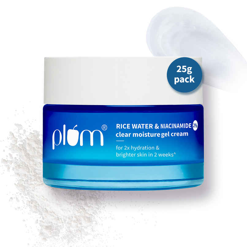 Plum 2% Niacinamide & Rice Water Brightening Gel Cream | Fades Blemishes |Oil-free Hydration Plum 2% Niacinamide & Rice Water Brightening Gel Cream | Fades Blemishes |Oil-free Hydration