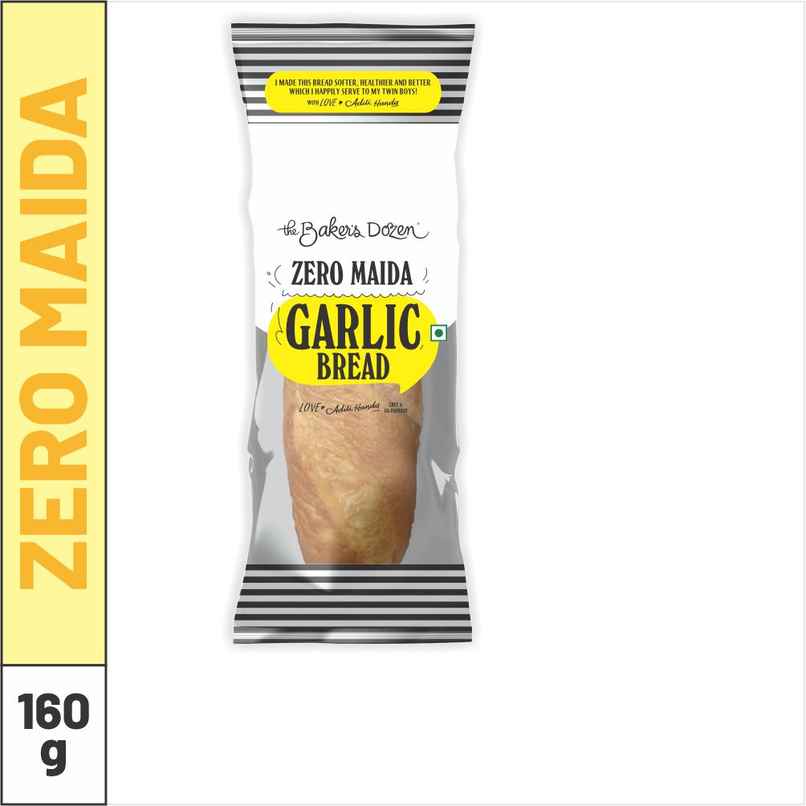 The Baker's Dozen Zero Maida Garlic Bread | Whole wheat | Atta Bread | No Maida | Clean label